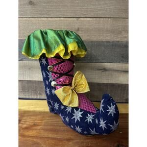 Halloween Plush Witch Boot Door Stop Decor